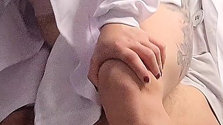 Slutty Nurse Catches Doctor on Duty and Performs Very Intimate Exam in Hospital Bathroom