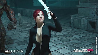 3d animation moster sex with a red head big tits babe
