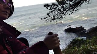 Public Blowjob with a View: Amateur Couple Almost Caught!