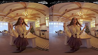 Naughty, Naughty Schoolgirl - Big Tits Beauty Solo Striptease Hd Vr
