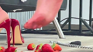 Slave Eats Dessert Stepped on the Floor