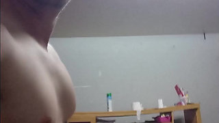 Hot milf stepmom fucked with pink vibrator,  and then fucked by step son and get cum in pussy