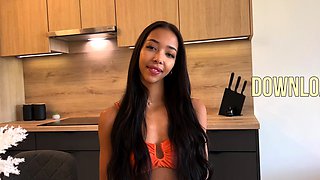 Tiny Filipina teen loves a big cock deep