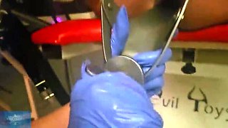 German Mistress Luciana Rough Anal Fisting & Speculum with Slave