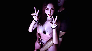 Sexy Asian Girl Victory Standing Fuck