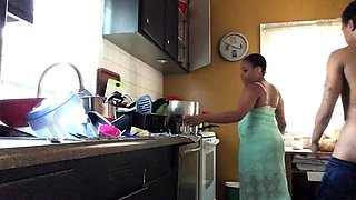 Ebony housewife with a fabulous booty gets banged doggystyle