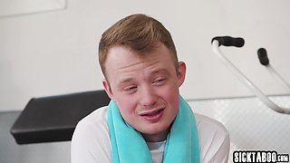 Fitness coach fucks her big penis client