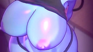 Big Huge Blueberry Succubus Waifu Shakes Her Fat Ass Fucking Tits for You to Jerk off Too