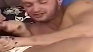 Huge muscle guy in pussy in mouth
