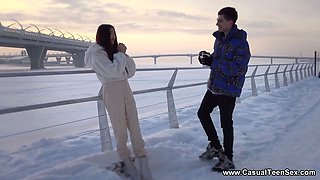 Casual Teen Sex - After a Table Pussy Lick Emily C Got Creamed