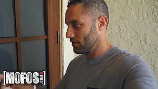 Chesty dark haired Sofi Ryan takes some naked selfies, tells Damon Dice to join in the fun - mofos