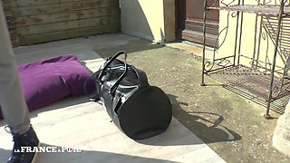 Bbw housewife in fishnet hard sodomized and fisted fucked by a young guy outdoor