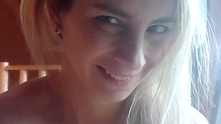 Glamour babe with big boobs masturbates in lingerie