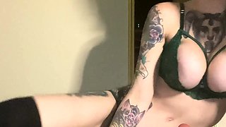 Blonde tight pussy babe solo toy fun in glamour masturbation