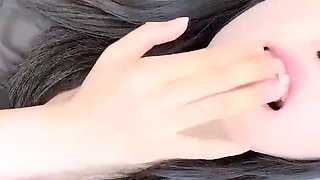 Asian Sweet Teen black sock masturbation