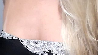 Glamour babe with big boobs masturbates in lingerie