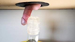 Amateur glory hole bj skank loves cum