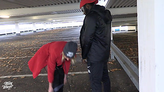Blonde Bitch Fucked by Old BBC at the Parking Lot