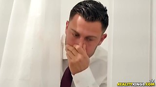 Dude Gets Blowjob In The Toilet By A Sexy Young Office Intern Zoe - Seth Gamble And Zoe Clark