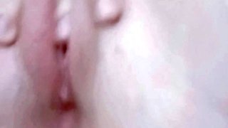her white and clean pussy masturbating with her fingers inside it until she moans