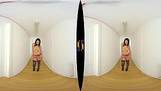 Down The Hall - Big Tit Brunette Solo Striptease