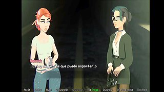 Hentai anime with busty redhead in a sexy visual novel