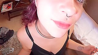 Cute Girl Gets Huge Cock Deepthroat Facial Cumshot