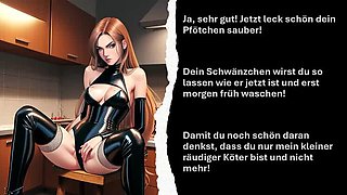 German Mistress Anal JOI: Humiliation & CEI Instructions for Slave Training