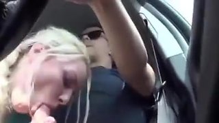 Amateur cutie delivers superb car head and swallows the load