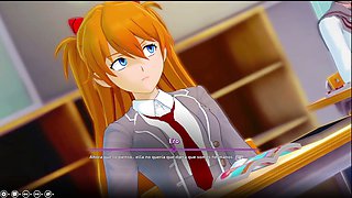Neon Genesis Evangelion hentai adventure with cartoon sex action