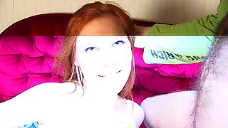Innocent 18 year old enjoys hard cock in her tight pussy and mouth