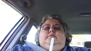 Nurse Vicki SSBBW Smoking in the Car