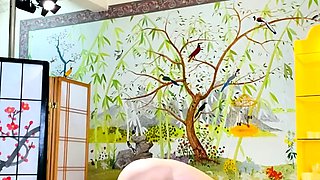 Cumshot amateur MILF suck and jerks dude in the bedroom