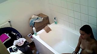 Flexible asian masturbates
