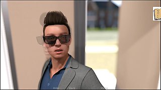 Teen with big natural tits in a 3D visual novel experience