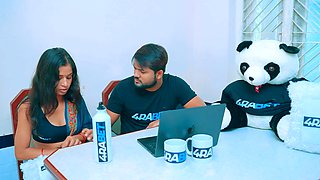 A teenage sexy lady is fucked hard by a horny boy who works in her house