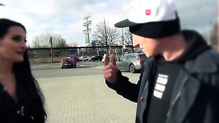 Bums Bus - Busty German MILF enjoys car sex and eats cum
