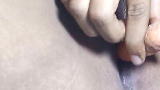 Desi Village Housewife Masturbates with Carrot Inside Pussy at Husband's House