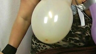 BDSM Balloon Play - My Master Often Has Crass Ideas and Today Bursting Balloons on My Tits and My Shaved Cunt