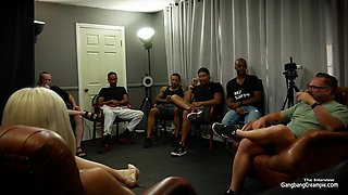 Busty Blonde Fucks The Group And Swallows Cum With Scotty P, Randy Denmark And Eddie Jaye