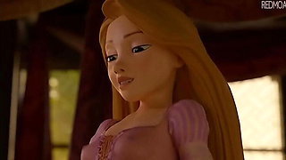 Hentai Rapunzel gets cummed on hard