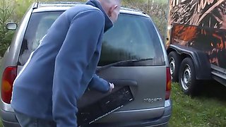 Beautiful blonde does blowjob in the car and gets fucked at home