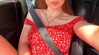 I milked and squirting in the car while we drive down the highway!