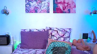 Blonde tight pussy babe solo toy fun in glamour masturbation