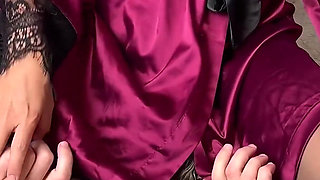 Panty Gagged Facesitting in Lingerie with Face Slapping