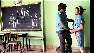 Hot Indian School Girl 18yo Fucks in Empty Classroom - Desi Teen Sex
