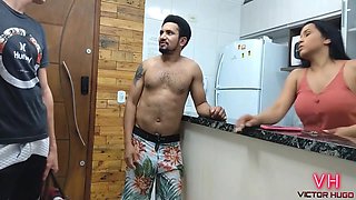 My Uncle Punching His Girlfriends Pussy In The Kitchen