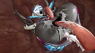 Lara Croft was impregnated by multiple members. parasite breeding season.