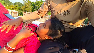 Stepsister and Stepbrother Hot Sex - Today My Elder Stepsister Was Watching on the Mobile on the Terrace.