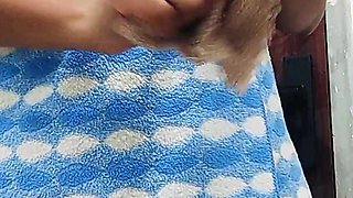 Bubble Booty School Girl in Public Toilet Masturbating with Cucumber